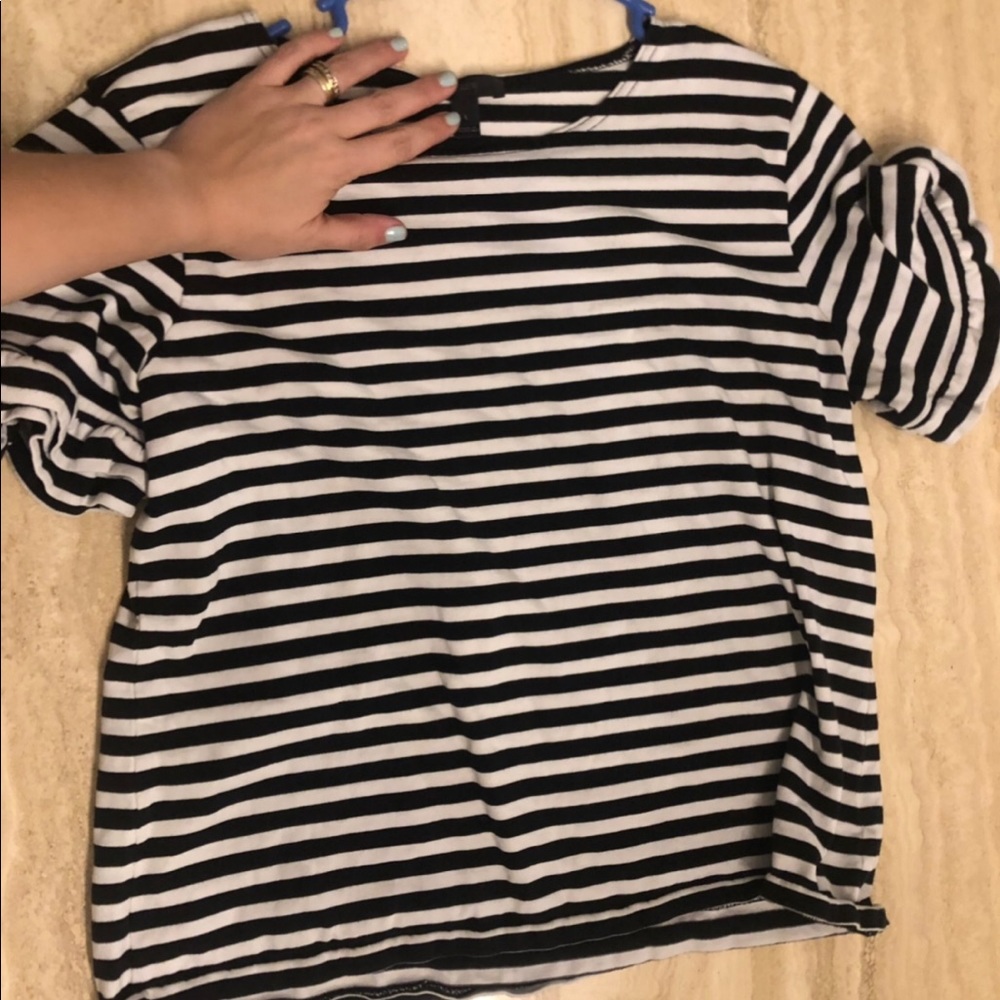 Black and white ruffle top•  J crew top